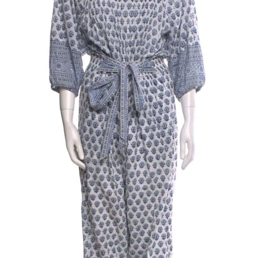 Cleobella Blue and White Floral Jumpsuit